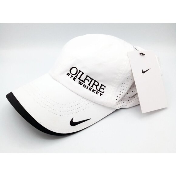 Hat Nike Heritage86 Oilfire Rye Whiskey Golf White Dri-Fit Adult Unisex Adjusts - Picture 2 of 9